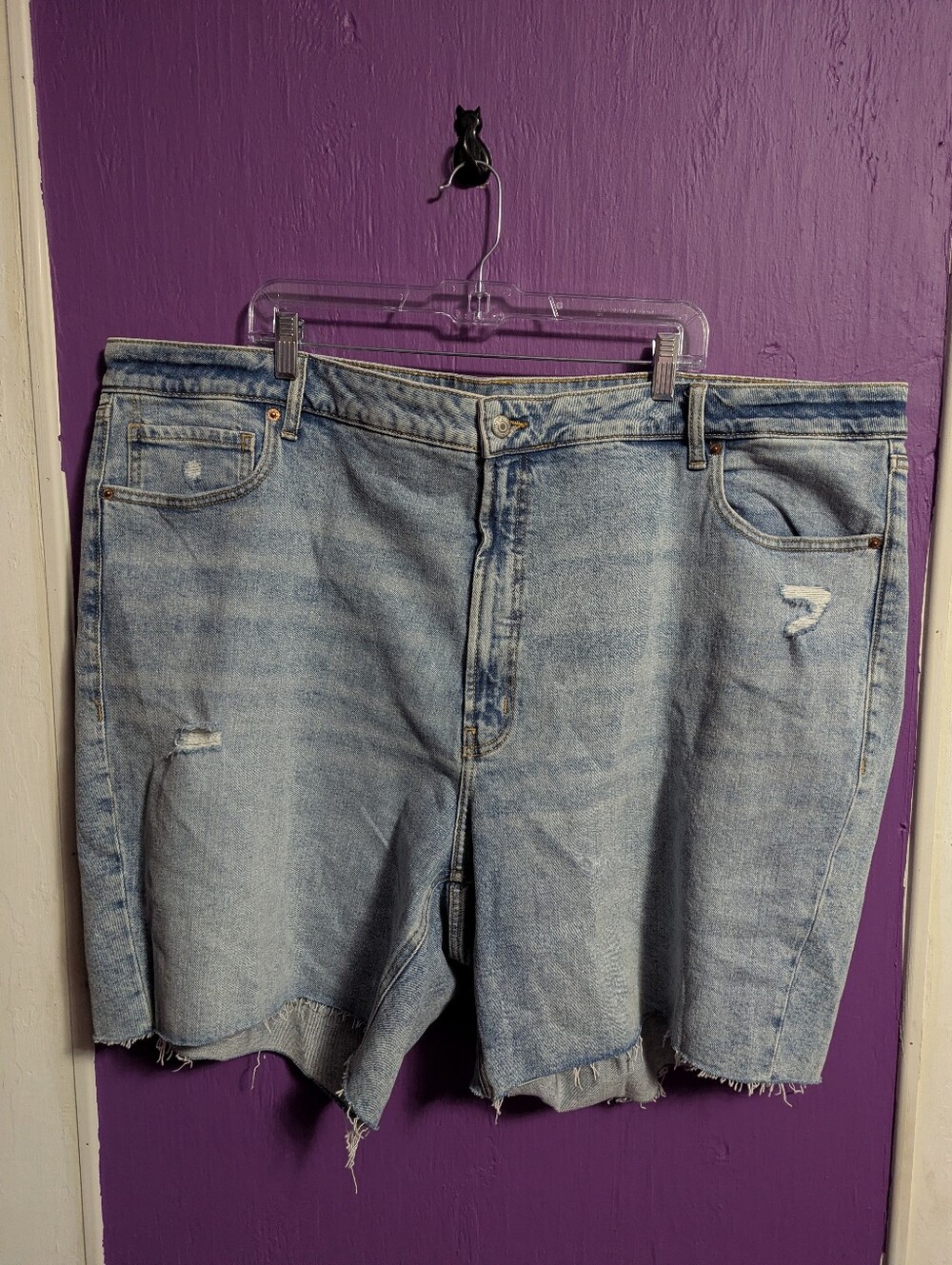 62. Old Navy High Rise OG Straight Distressed Frayed Hem Jean Shorts 28 5X